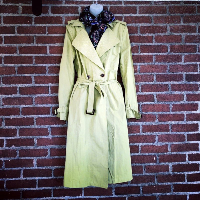 Soft Surroundings lime green light weight trench coat (size XL) EcoChic Boutique