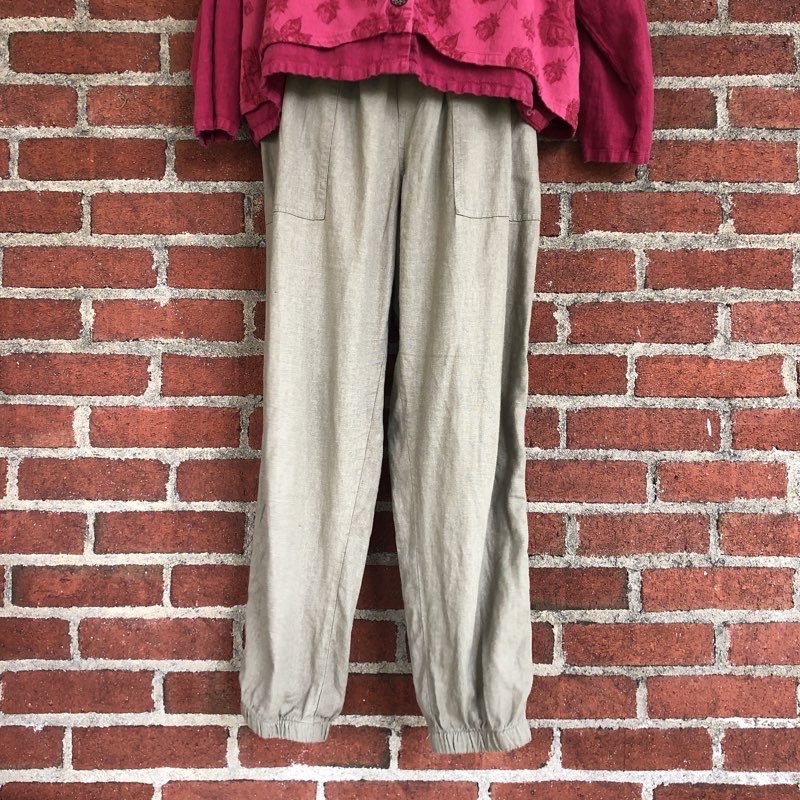 Just Living sage green linen pants (size M) EcoChic Boutique