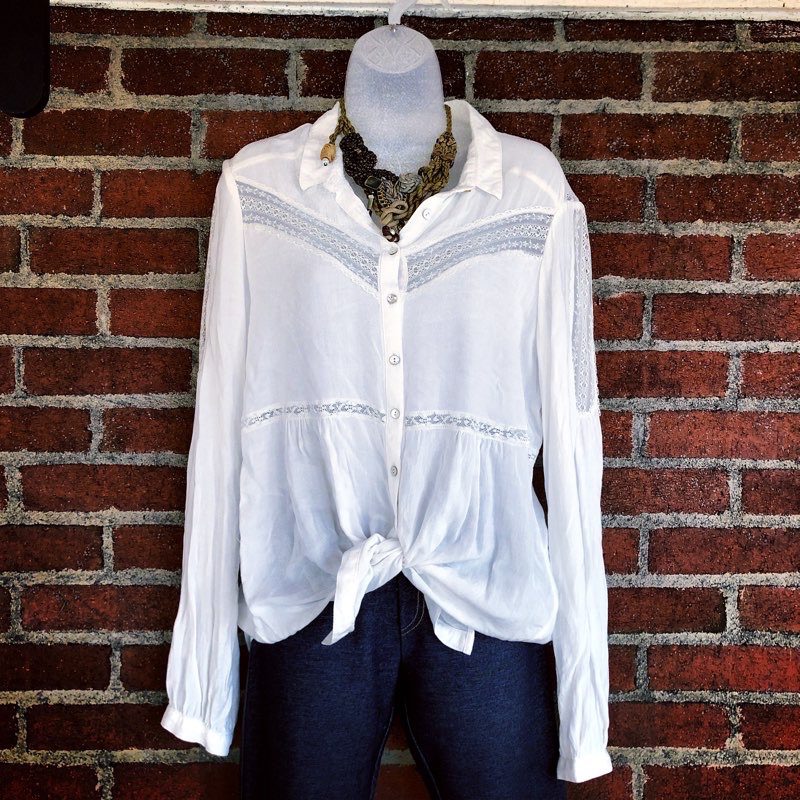 free people white lace blouse