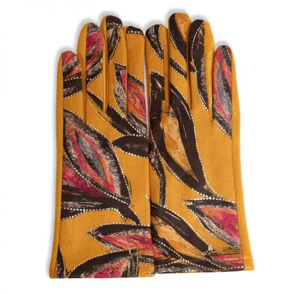 Saffron Leaves Fleece-Lined Smart Gloves