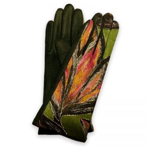 Sage Leaves Fleece-Lined Smart Gloves