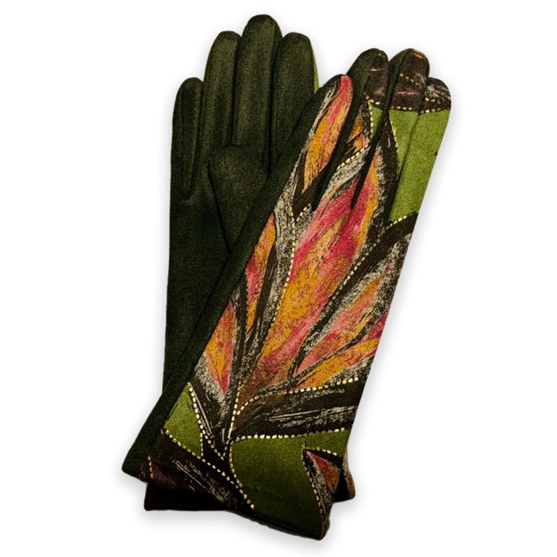 Sage Leaves Fleece-Lined Smart Gloves