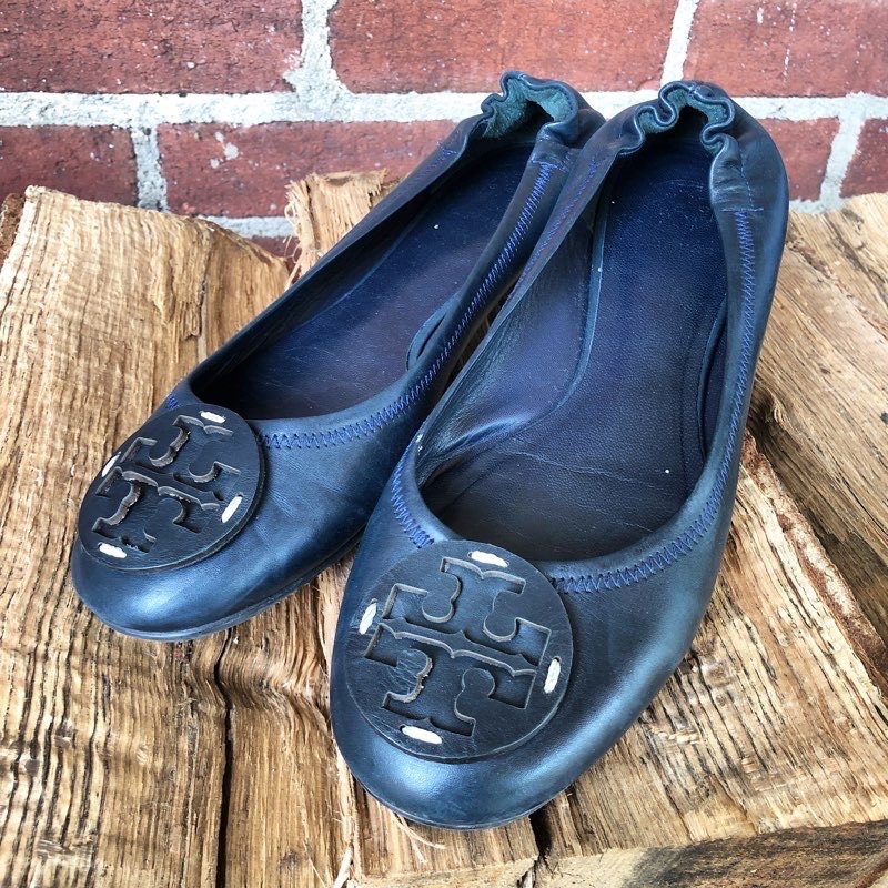 Tory Burch dark teal flats (shoe size: ) | EcoChic Boutique